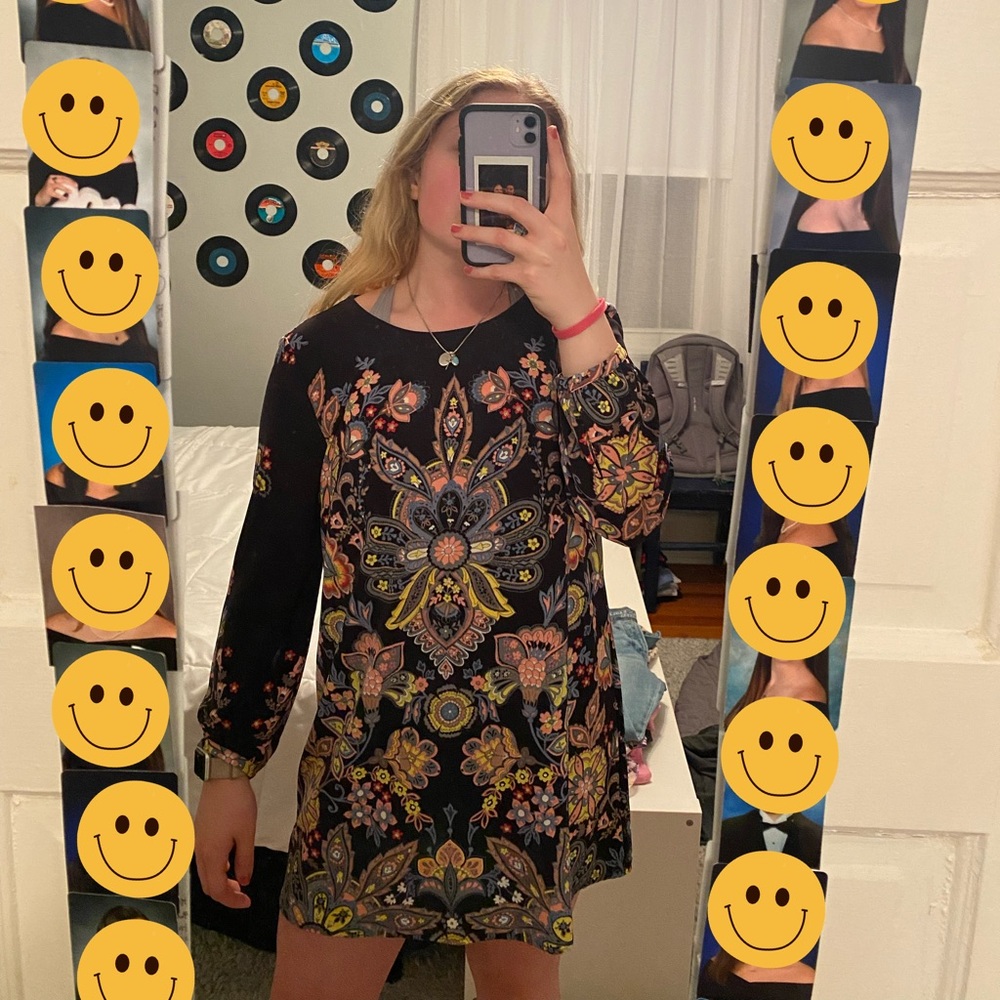LOFT Flower Patterned Swing Dress